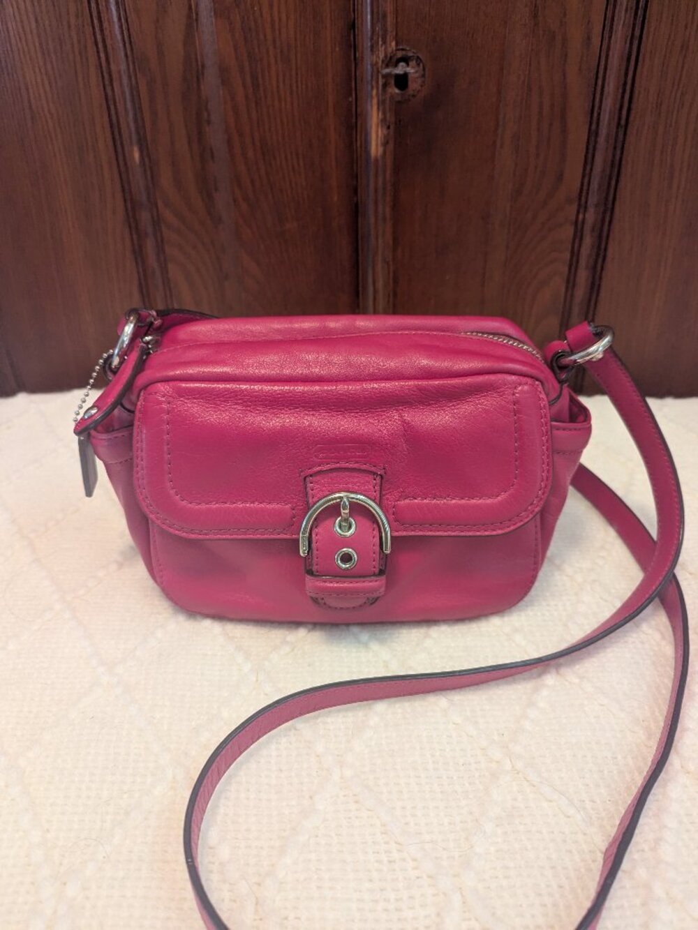Coach Campbell Soho Flap Buckle Zip Leather Crossbody Camera Bag No. F25150